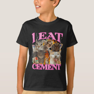 Lustiges Katzen-Meme Ich esse Zement Japanischer S T-Shirt