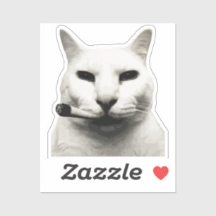 Lustiges Katzen-Meme rauchende Katze Zigarette Aufkleber