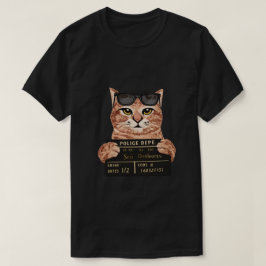 Lustiges Katzen-Mugshot-Polizei-T-Shirt T-Shirt