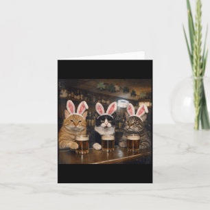 Lustiges Katzen-Oster-Design für Männer und Frauen Karte