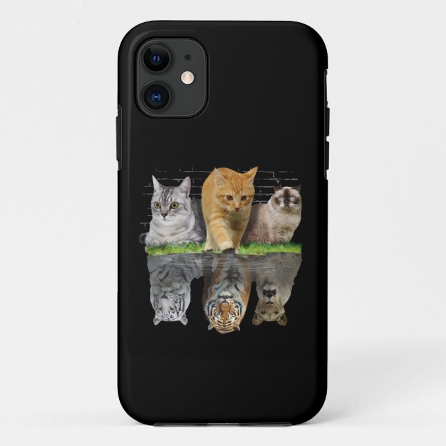 Lustiges Katzen-Reflektions-Geschenk-Design Idee Case-Mate iPhone Hülle (Rückseite)