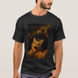 Lustiges Katzen-Selfie Amerikanische Unabhängigkei T-Shirt