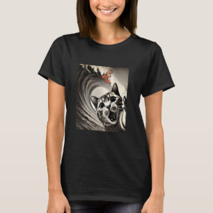 Lustiges Katzen-Selfie Flutwelle Surfende Capybara T-Shirt