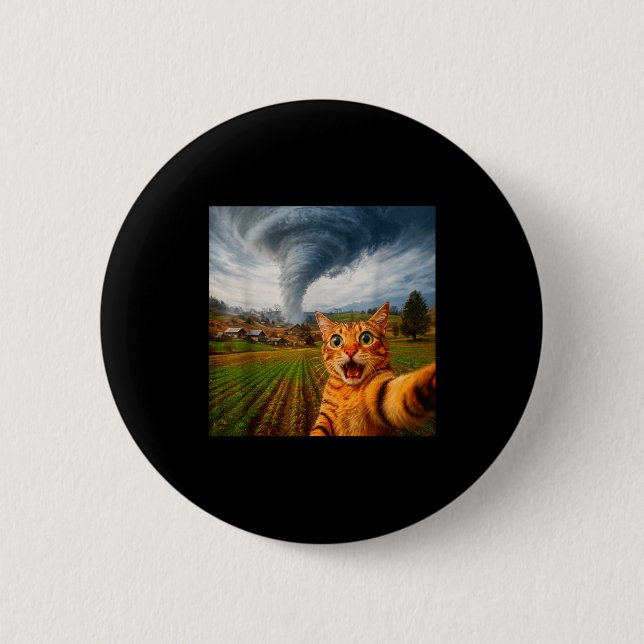 Lustiges Katzen-Selfie-Meme-Tornado  Button (Vorderseite)