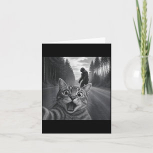 Lustiges Katzen-Selfie mit Bigfoot Katzenliebhaber Karte
