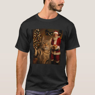 Lustiges Katzen-Selfie mit dem Weihnachtsmann Weih T-Shirt