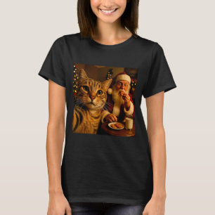 Lustiges Katzen-Selfie mit dem Weihnachtsmann Weih T-Shirt