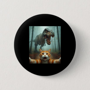 Lustiges Katzen-Selfie mit Dinosaurier-Grafik für Button