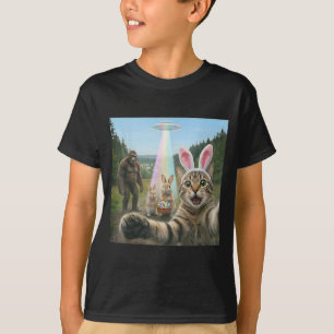Lustiges Katzen-Selfie mit Osterhasen Bigfoot UFO T-Shirt