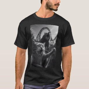 Lustiges Katzen-Selfie-Top mit Bären-Achterbahn T-Shirt