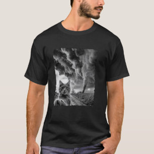 Lustiges Katzen-Selfie Tornado Sturm Windig Cooles T-Shirt