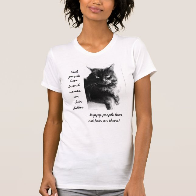 Lustiges Katzen-Shirt, glückliche Leute tragen T-Shirt (Vorderseite)