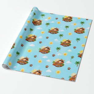 Lustiges Katzen-Sommer-Geschenkverpackungspapier Geschenkpapier