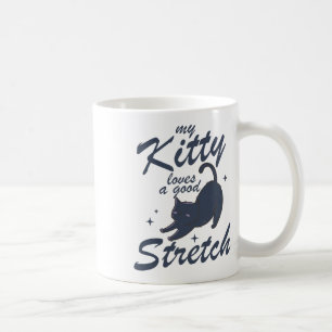 Lustiges Katzen-Stretch-Shirt – Süßes Katzen-Yoga- Kaffeetasse