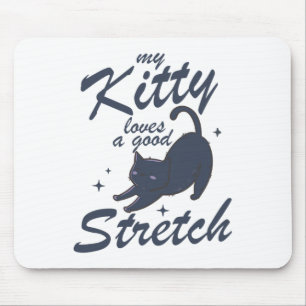 Lustiges Katzen-Stretch-Shirt – Süßes Kitty-Yoga-G Mousepad