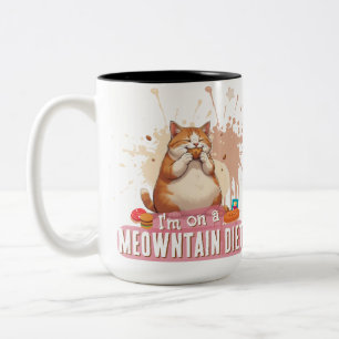 Lustiges Katzen-Wortspiel-Zitat Niedliche dicke Ka Zweifarbige Tasse