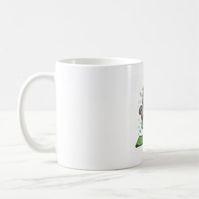 Lustiges Katzen-Yoga-Baum-Pose-Zen-Kitty-Design Kaffeetasse (Links)