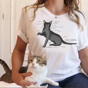 Lustiges Katzenanatomie-Diagramm Humor Nerdy T-Shirt