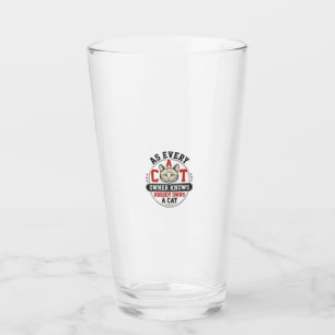 Lustiges Katzenbesitzer-Zitat Vintage-Gravurdesign Glas