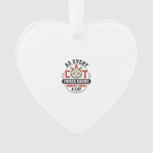 Lustiges Katzenbesitzer-Zitat Vintage-Gravurdesign Ornament