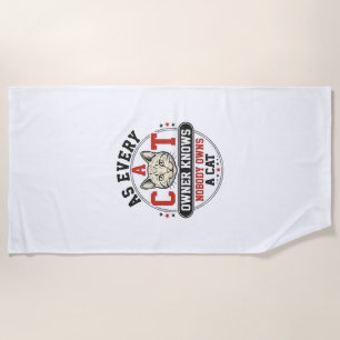 Lustiges Katzenbesitzer-Zitat Vintage-Gravurdesign Strandtuch