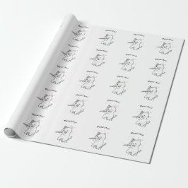 Lustiges Katzenbild mit Flöte als Geschenkpapier