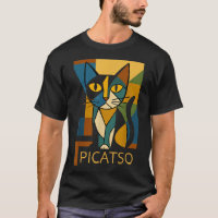 Lustiges Katzenbild Picatso - Kunststil des Kubism