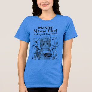 Lustiges Katzenchef-Shirt, Master Meow Chef T-Shir Tri-Blend Shirt