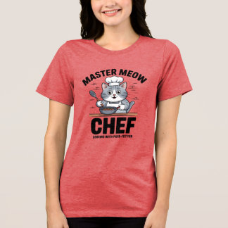 Lustiges Katzenchef-Shirt, Master Meow Chef T-Shir Tri-Blend Shirt