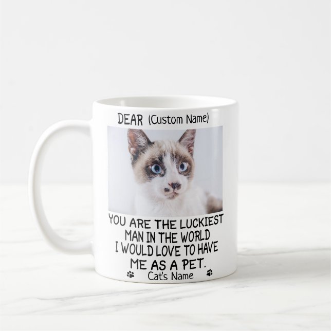 lustiges Katzengeschenk, Personalisiertes KatzenFo Kaffeetasse (Links)
