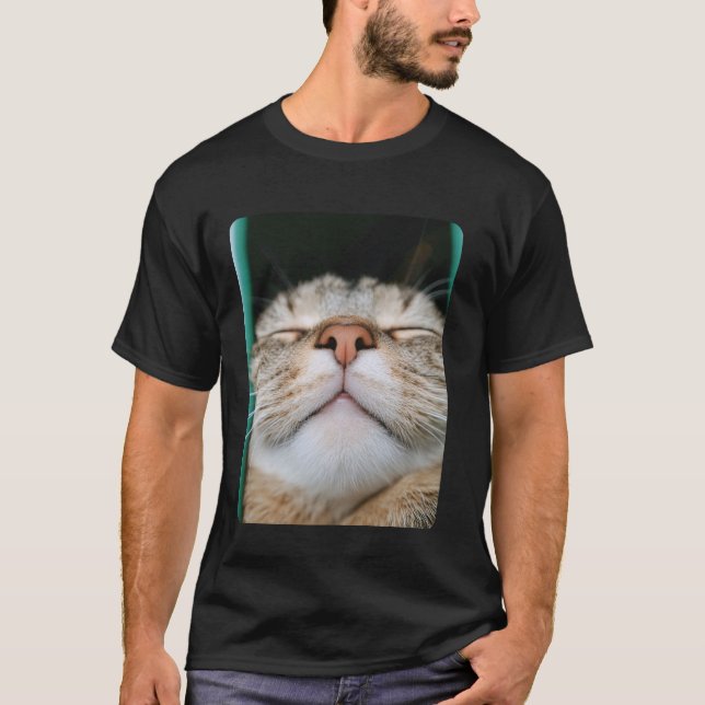 Lustiges Katzengesicht Selfie T-Shirt (Vorderseite)
