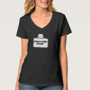 Lustiges Katzenkönigin-T-Shirt Vorder- und Rücksei T-Shirt