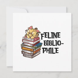Lustiges Katzenliebhaber-Buch-Zitat Feline Bibliop Feiertagskarte