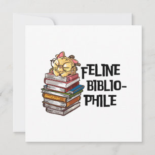 Lustiges Katzenliebhaber-Buch-Zitat Feline Bibliop Feiertagskarte