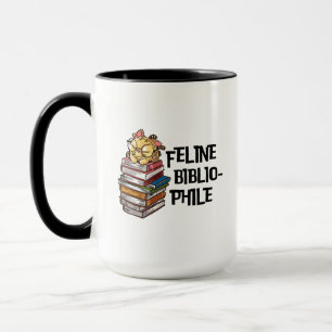 Lustiges Katzenliebhaber-Buch-Zitat Feline Bibliop Tasse