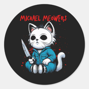 Lustiges Katzenmotiv Verrückte Katze Grafik Michae Runder Aufkleber