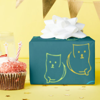 Lustiges Katzenmuster-Geschenkverpackungspapier Geschenkpapier