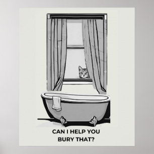 Lustiges Katzenposter - "Kann ich dir helfen, das Poster