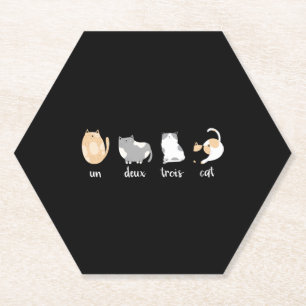 Lustiges Katzenshirt Un Deux Trois Katze Katzenlie Untersetzer