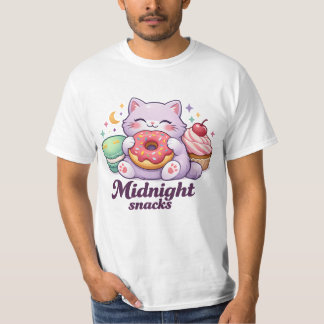 Lustiges Kawaii Lila-Katzen-T-Shirt T-Shirt