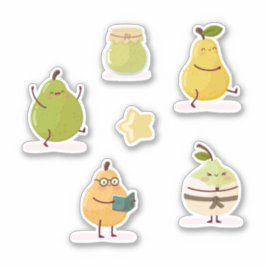 Lustiges Kawaii-Set Aufkleber
