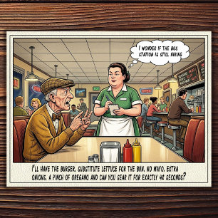 Lustiges Kellnerin Leben Restaurant Humor Postkart Postkarte