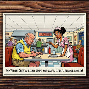 Lustiges Kellnerin Leben Restaurant Humor Postkart Postkarte