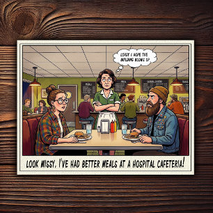 Lustiges Kellnerin Leben Restaurant Humor Postkart Postkarte
