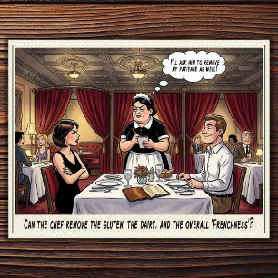 Lustiges Kellnerin Leben Restaurant Humor Postkart Postkarte