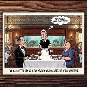 Lustiges Kellnerin Leben Restaurant Humor Postkart Postkarte