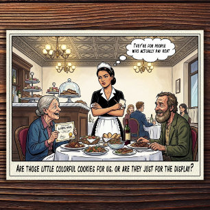 Lustiges Kellnerin Leben Restaurant Humor Postkart Postkarte