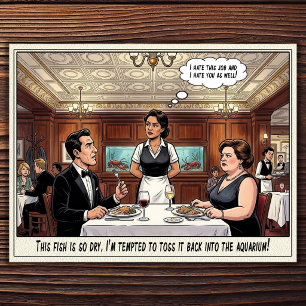 Lustiges Kellnerin Leben Restaurant Humor Postkart Postkarte