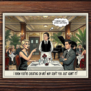 Lustiges Kellnerin Leben Restaurant Humor Postkart Postkarte