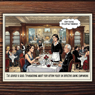 Lustiges Kellnerin Leben Restaurant Humor Postkart Postkarte